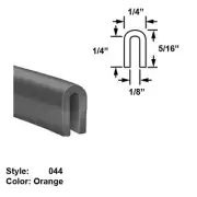 Silicone Rubber High-Temp. U-Channel Push-On Trim, Ht. 5/16" x Wd. 1/4" - 10 ft