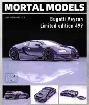1/64 Bugatti Veyron Super Sport Diecast Car Models Detachable Back Cover Mortal