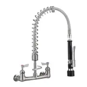 3Monkeez Stainless Steel Exposed Breech Wall Mount Pre Rinse Unit With Spreaders - Taps and Rinse Jets (T-3M53430-C) - T-3M53430-C