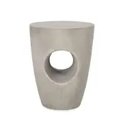 Randall Outdoor Contemporary Lightweight Accent Side Table, Concrete Finish