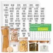 612 All Caps Minimalist Pantry Food Labels, Herb Spice Seasoning Oil Stickers