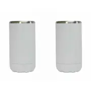 2x Annabel Trends 14.5cm S/S Can Cooler Soda Beverage Insulated Skinny White