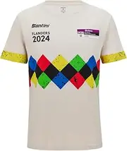 サンティーニ(Santini) UCI Gravel World Championship T-Shirt Flanders 2024 Gray Short Sleeve Tee