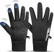 [JASCOPRO] Cycling Gloves, Water-Repellent Gloves, Warm Winter Gloves, Cycling Gloves, Winter Sports Gloves, Touchscreen Gloves for Men and Women, for Running, Cycling, Climbing, XL
