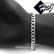 7.5"-11"MEN WOMEN Stainless Steel 6mm Silver Cuban Curb Link Chain Bracelet
