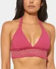 NWT BLEU ROD BEATTIE Women's Smocked Halter Tie Bikini Top 6 Rouge