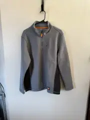 NWT-Timberland Pro Quarter Zip Jacket Small Gray long sleeve pullover polyester