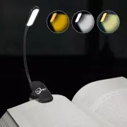 Book Lights with Clamp, 8 LED Rechargeable USB Bed Reading Lamp with 3