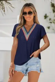 Cupshe Sunbeam Breeze Navy Tee - Navy,M