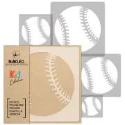 5x reusable PLASTIC Stencils 13.4" to 3.5" // Nursery Template // BASEBALL BALL