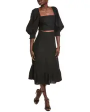 o.p.t 2pc Lilou Linen-Blend Top & Skirt Set