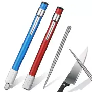 2 Pieces Diamond Retractable Knife Sharpener Steel Sharpening Rod for Kitchen...