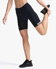 Core 7" Tri Shorts, 2XU, XL, Black/White, Female