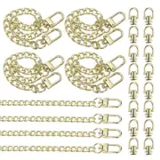 7.9" Flat Purse Chain 8 Pack Light Gold Purse Strap Handbag Chains with D-Rings