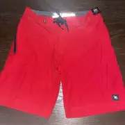 NWT RIP CURL Mirage Board Shorts Surfing Trunks Size 30 - Men's Red Logo Beach