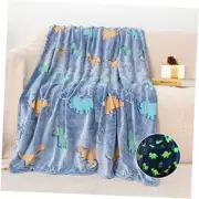 Glow in The Dark Throw Dinosaur Blanket 60x50 inch Luminous Dino Blue Dinosaur