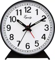 Equity 14075 Black Analog Wind-Up Alarm Clock