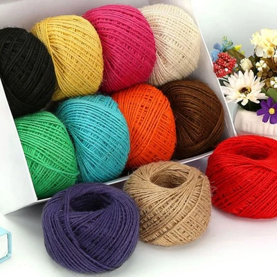 10 PCS Colored Twine Colorful Jute Rope Burlap String for Crafts DIY Wrapping
