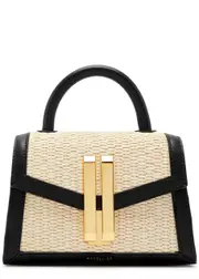 Demellier The Nano Montreal Raffia and Leather Cross-body bag - Natural ONE SIZE