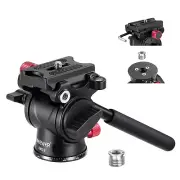 NEEWER Fluid Tripod Head with Handle & Arca Type QR,Panorama Drag Pan Tilt Head