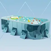 Thickened Foldable Pool Large Non-Inflatable Swimming Pool for Kids Adult Collapsible Hard Plastic Shell for Outdoor, Garden, Backyard, Lawn, Summer(4m/13ft)
