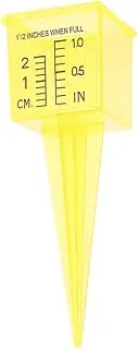 Rain Gauge Water Flow Meter Lawn Water Gauge Snow Gauge Sprinkler Water Gauge Rain Gear Garden Sprinkler Gauges Rain Meter Outdoor Water Measuring Tool Rain Gage Yellow