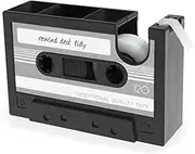 Lyaciomn 1 PCS Retro Cassette Tape Dispenser Retro Office Supplies Funny Cute Tape Dispenser Gray-Black