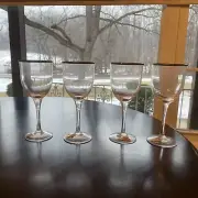 Noritake Paris 867 Crystal Water Wine Glass Goblet 7.5" Platinum Rim (4 AVAIL)