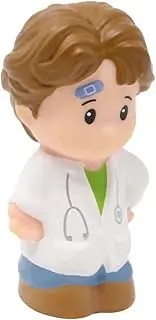 Fisher-Price Replacement Part Little People Collectible Hospital Doctor Visit Playset CDH88 - Replacement Male Physician Wearing White Lab Coat with Stethoscope