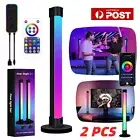 2PCS Smart RGB Lamp LED Light Bar Floor Corner Gaming Decor Stand Bluetooth APP