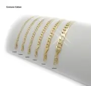NEW 14K GOLD PLATED C-CUBAN LINK NECKLACE CHAIN (4.5mm to 9.5mm) /(20"/24"/30")
