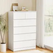 Chest of 6 Drawers Storage Cabinet White