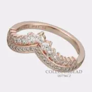 Authentic Pandora Sterling Silver ROSE™ Princess Wishbone CZ Ring 187736CZ
