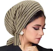 [Suillty] Women's Pre-Tied Muslim Hijab Bonnet Pleated Ruffle Turban Chemo Cap Underscarf Islamic Headwear