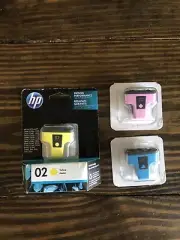 HP 02 Yello, Pink, Blue Ink Cartridges