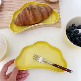 🇫🇷法國Le Creuset同款可頌麵包盤 早餐盤 愛麗絲黃 牛角麵包盤 點心盤 寶寶餐盤 甜點盤子