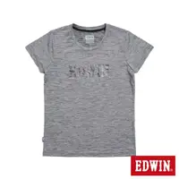 在飛比找momo購物網優惠-【EDWIN】女裝 涼感系列 大LOGO圓領短袖T恤(麻灰色