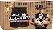 Male Milker Breastfeed Gift Set, Includes Bottle Sets & Denim Shirt for Men to Breastfeed, Baby Shower Gag, Funny New Dad Gift, Father’s Day Joke Present