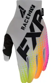 FXR Pro-Fit Lite Mens MX Offroad Gloves Gray/Sherbert