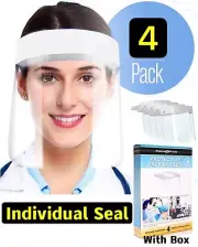 4X Pack Safety Full Face Shield Reusable Washable Protection Cover Face Mask