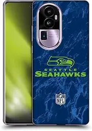 Head Case Designs Officially Licensed NFL Coloured Marble Seattle Seahawks Graphics Soft Gel Case Compatible with Oppo Reno10 Pro+