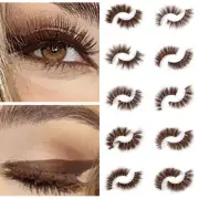 3D Brown Eyelashes Khaki False Lash Lash Extension Mink Hair Thick Wispies ）
