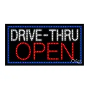 NEW “DRIVE-THRU OPEN " BORDER 32x17 SOLID/ANIMATED LED SIGN W/OPTIONS 20414