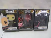 3 Funko Pop Pins Star Wars Karre, Count Dooku, and Marvel Venom B