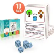 10 Pack Dry Erase Story Picture Lap White Boards 9"X12" l Drawing Spelling Se...