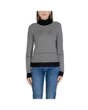 Sandro Ferrone Striped Turtleneck Sweater Women Black And White