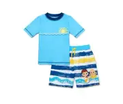 NEW! Cocomelon Toddler Boys Rashguard Swimwear Set, UPF50+, Size 12 months
