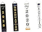 HOODANCOS 1 Pair Graduation Banner Graduation Door Flag for Class of Decoration Photo Booth Backgrounds Indoor Outdoor Use Easy to Hang with Included String