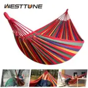 NEW Outdoor Canvas Hammock Camping Swing Hammock with Tree Ropes