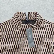 Ann Taylor Women's XXS Geometric Pink and Black Turtle Neck Top NWT.